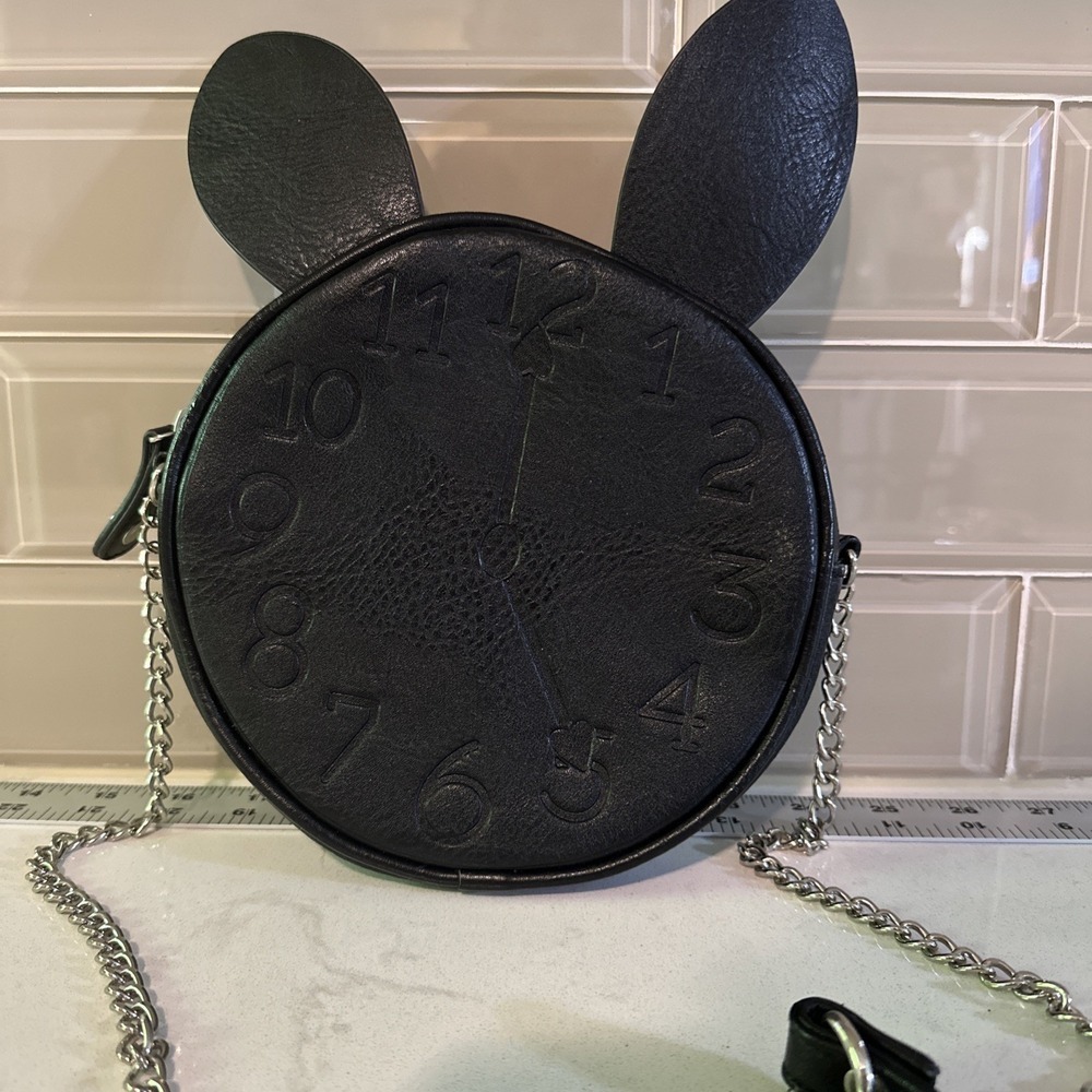 DISNEY ALICE IN WONDERLAND RABBIT EAR CLOCK‎ CROSSBODY BAG 7" dia - Picture 3 of 9